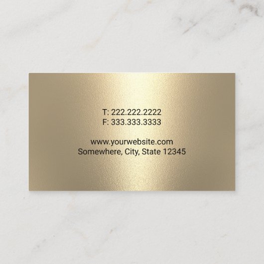 自動詳車の細化自動車修理ブラウン&金ゴールド 名刺 (裏面)