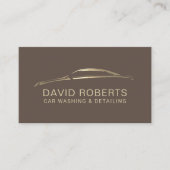 自動詳車の細化自動車修理ブラウン&金ゴールド 名刺 (正面)