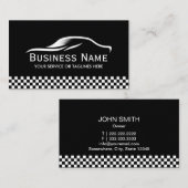 自動詳述のモダンによって市松模様にされるストライプな車の 名刺 (正面/裏面)