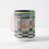 自動販売機のヴィンテージ食堂 ツートーンマグカップ (正面左)