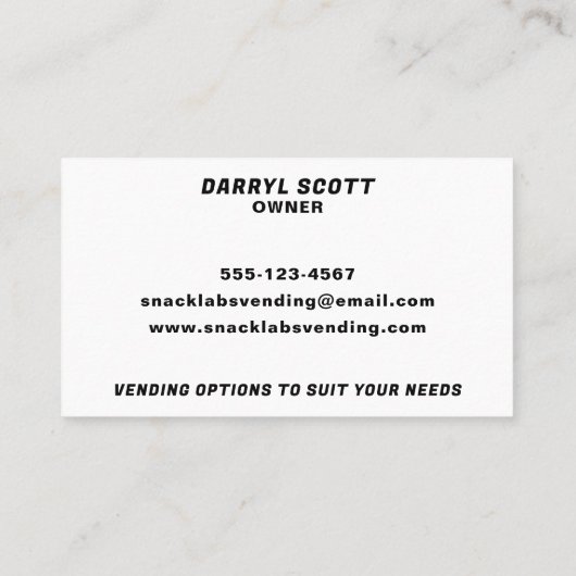 自動販売機の軽食ソリューションラインアート 名刺 (裏面)