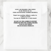 自動販売機の通知 長方形シール (バッグ)