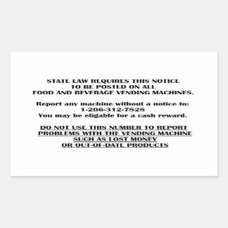 自動販売機の通知 長方形シール