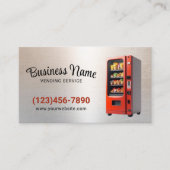 自動販売機サービスモダン金属背景 名刺 (正面)