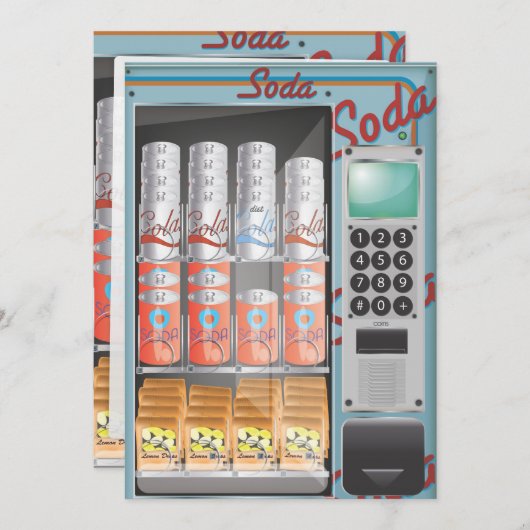 自動販売機 招待状 (正面/裏面)