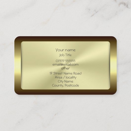 自動販売 – クラシック金ゴールド効果のスポーツマーク 名刺 (裏面)