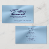 自動販売、ダークブルースポーツオート、クロムルック 名刺 (正面/裏面)