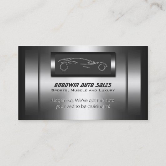 自動販売-金フェイク属、銀自動車 名刺 (正面)