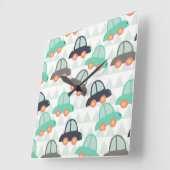 自動車とその他の自動車 スクエア壁時計 (傾斜)