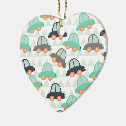 自動車とその他の自動車 セラミックオーナメント (左)