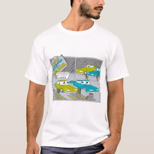 自動車とタイヤ Tシャツ (正面)