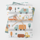 自動車とボートのラッピング紙 子供へ ラッピングペーパーシート (インサイチュ)