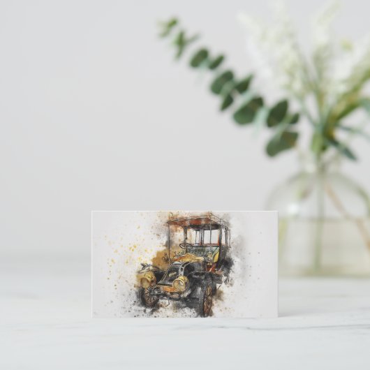 自動車のクラシック名刺を作成する 名刺 (スタンド正面)