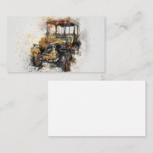 自動車のクラシック名刺を作成する 名刺 (正面/裏面)