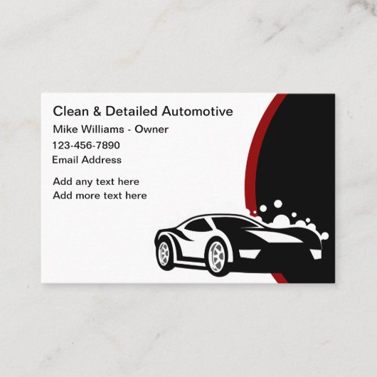 自動車のクリーニングと名刺の詳細を自動で表示 名刺 (正面)