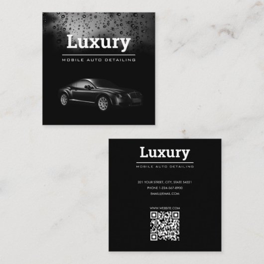 自動車のクリーニング修理洗浄の詳細車の化 スクエア名刺 (正面/裏面)