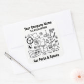 自動車のパーツとスペア スクエアシール (封筒)