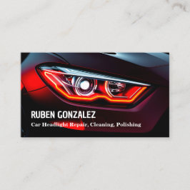 自動車のヘッドライトの復元詳細 名刺