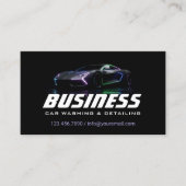 自動車のモダン洗車の詳細を自動 名刺 (正面)