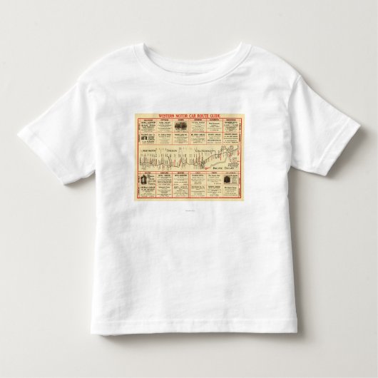 自動車のルートのGuidePanoramicの西部の地図 トドラーTシャツ (正面)