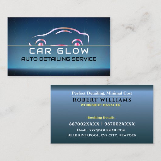 自動車のロゴを詳しく洗う 名刺 (正面/裏面)