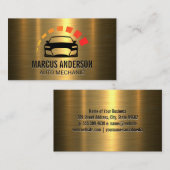 自動車のロゴ |メタリック金ゴールド 名刺 (正面/裏面)