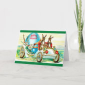 自動車のヴィンテージカードのイースターのウサギ シーズンカード (正面)