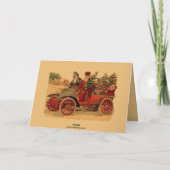 自動車のヴィンテージサンタ シーズンカード (裏面)