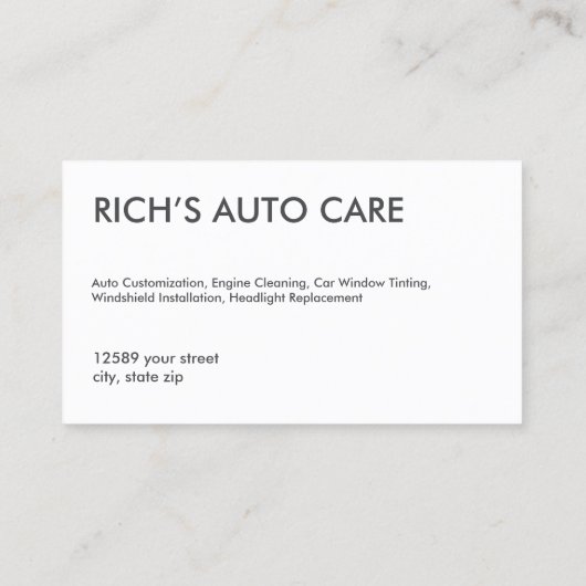 自動車の修正自動 名刺 (裏面)