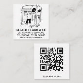 自動車の修理と修理 スクエア名刺 (正面/裏面)