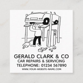 自動車の修理と修理 スクエア名刺