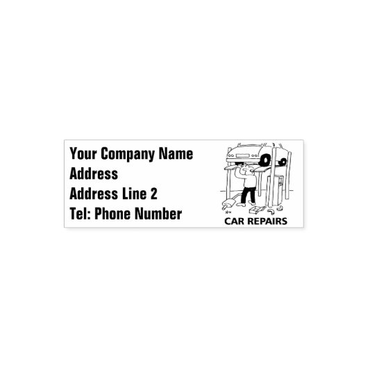 自動車の修理と修理 セルフインキングスタンプ (デザイン)