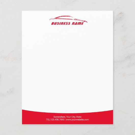 自動車の修理の赤モダンの自動車の詳細 チラシ (裏面)