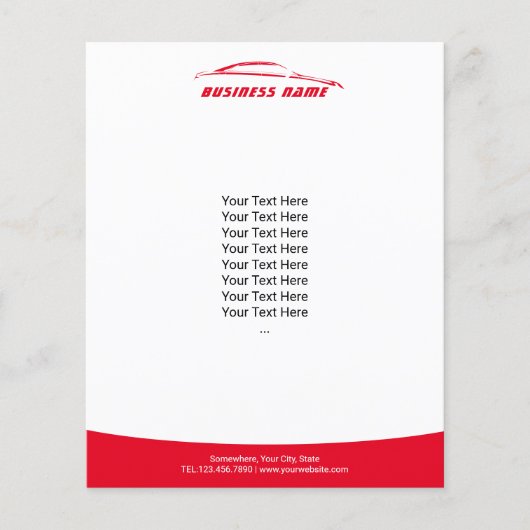 自動車の修理の赤モダンの自動車の詳細 チラシ (正面)