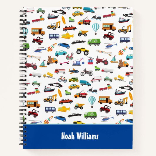 自動車の学校を動かす小さな男の子のもの ノートブック (正面)