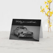 「自動車の宝物」快気祝いカード カード (黄色い花)