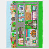 自動車の市街道路 フリースブランケット (正面)