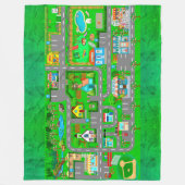 自動車の市街道路 フリースブランケット (正面)