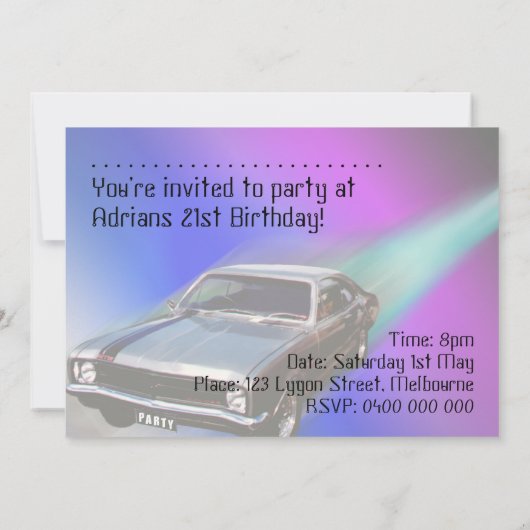 自動車の招待状 招待状 (裏面)