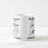 自動車の整備と修理のキャラクター コーヒーマグカップ (中央)