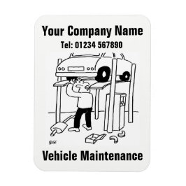 自動車の整備と修理のキャラクター マグネット
