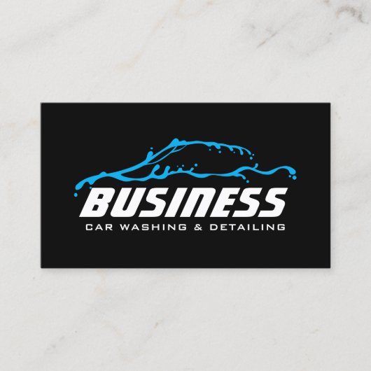 自動車の水のアウトライン黒の詳細を車の表示 名刺 (正面)