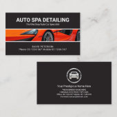 自動車の洗車を詳述する未来的なスポーツカー 名刺 (正面/裏面)