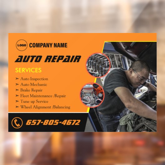 自動車の自動修理カスタム窓の固定 ウィンドウサイン (シート2)