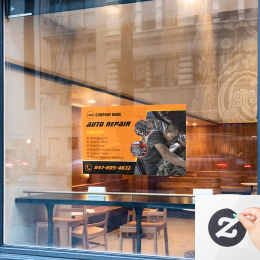 自動車の自動修理カスタム窓の固定 ウィンドウサイン (カフェ窓)