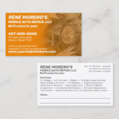 自動車の自動車修理整備士2サイドバス 名刺 (正面/裏面)