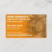 自動車の自動車修理整備士2サイドバス 名刺 (正面)