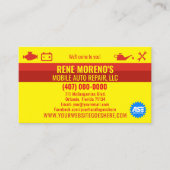 自動車の自動車修理整備士2サイドバス 名刺 (正面)