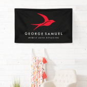 自動車の詳細な整備 | カー修理店 フライングバードロゴ 横断幕 (インサイチュ)