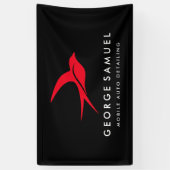 自動車の詳細な整備 | カー修理店 フライングバードロゴ 横断幕 (縦)